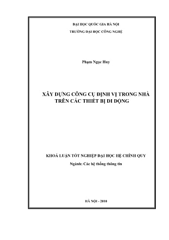 Khóa luận Xây dựng công cụ định vị trong nhà trên các thiết bị di động