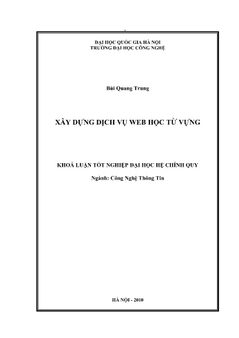 Khóa luận Xây dựng dịch vụ web học từ vựng