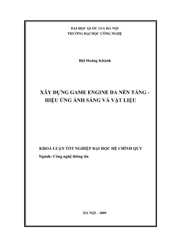 Khóa luận Xây dựng game engine đa nền tảng - Hiệu ứng ánh sáng và vật liệu