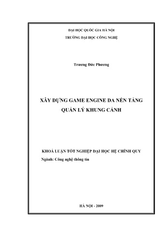 Khóa luận Xây dựng game engine đa nền tảng quản lý khung cảnh