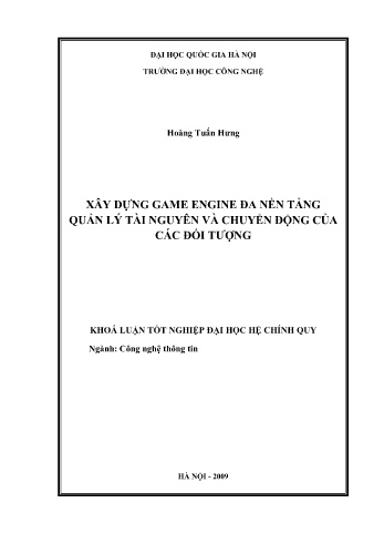 Khóa luận Xây dựng game engine đa nền tảng quản lý tài nguyên và chuyển động của các đối tượng