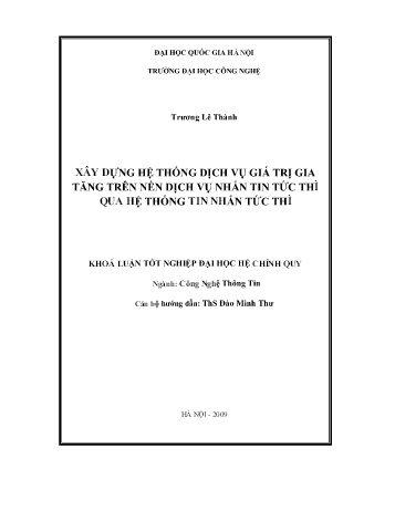 Khóa luận Xây dựng hệ thống dịch vụ giá trị gia tăng trên nền dịch vụ nhắn tin tức thì qua hệ thống tin nhắn tức thì