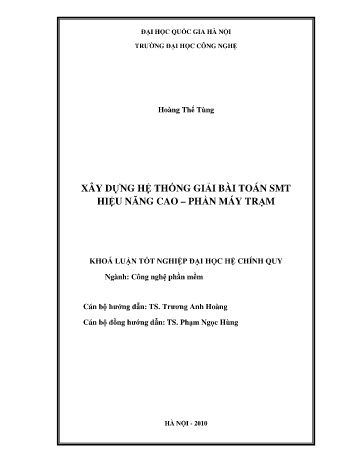 Khóa luận Xây dựng hệ thống giải bài toán SMT hiệu năng cao - Phần máy trạm