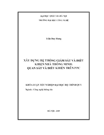 Khóa luận Xây dựng hệ thống giám sát và điều khiển nhà thông minh: Quan sát và điều khiển trên PPC