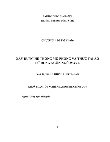 Khóa luận Xây dựng hệ thống mô phỏng và thực tại ảo sử dụng ngôn ngữ wave