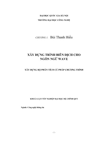 Khóa luận Xây dựng trình biên dịch cho ngôn ngữ wave