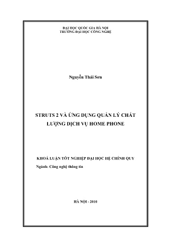 Khóa luận Xây dựng ứng dụng quản lý chất lượng dịch vụ Home Phone sử dụng Struts 2 và Hibernate