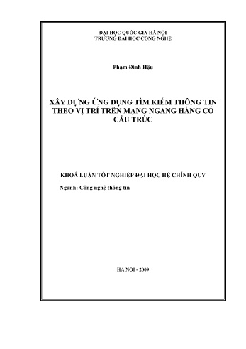 Khóa luận Xây dựng ứng dụng tìm kiếm thông tin theo vị trí trên mạng ngang hàng có cấu trúc