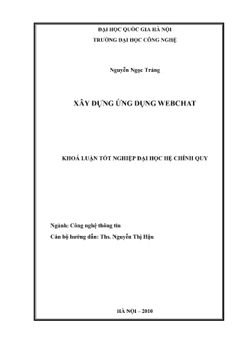 Khóa luận Xây dựng ứng dụng WebChat