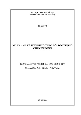 Khóa luận Xử lý ảnh và ứng dụng theo dõi đối tượng chuyển động
