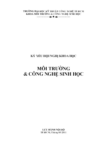 Kỷ yếu hội nghị khoa học: Môi trường & Công nghệ sinh học