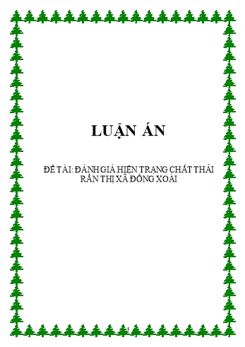 Luận án Đánh giá hiện trạng chất thải rắn Thị xã Đồng Xoài