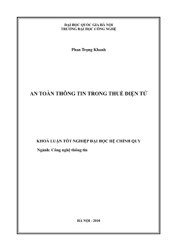 Luận văn An toàn thông tin trong thuế điện tử