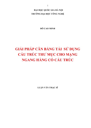 Luận văn Giải pháp cân bằng tải sử dụng cấu trúc thư mục cho mạng ngang hàng có cấu trúc