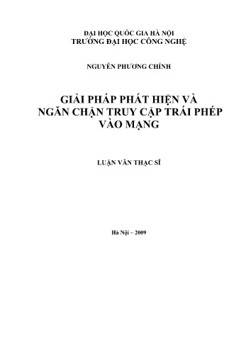 Luận văn Giải pháp phát hiện và ngăn chặn truy cập trái phép vào mạng