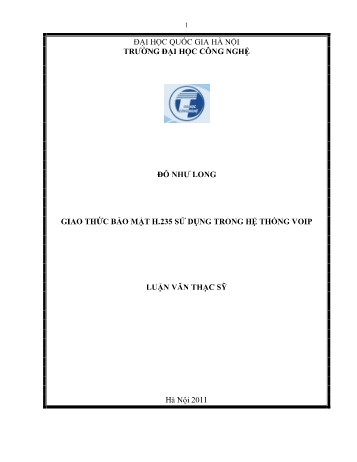 Luận văn Giao thức bảo mật H.235 sử dụng trong hệ thống VoIP