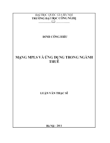 Luận văn Mạng MPLS và ứng dụng trong ngành thuế