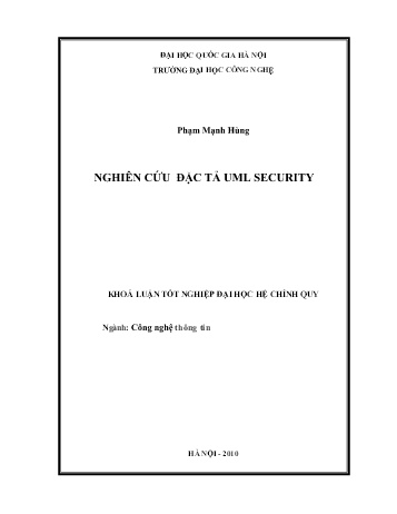 Luận văn Nghiên cứu đặc tả UML security