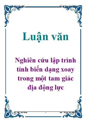 Luận văn Nghiên cứu lập trình tính biến dạng xoay trong một tam giác địa động lực