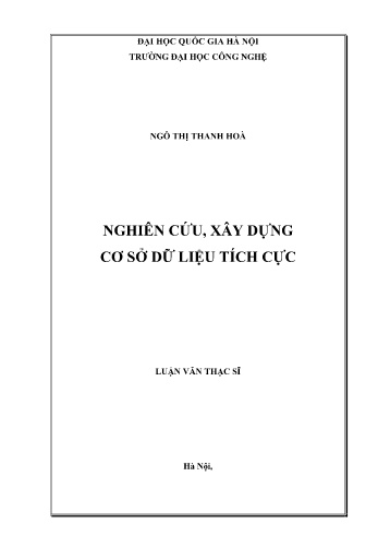 Luận văn Nghiên cứu, xây dựng cơ sở dữ liệu tích cực