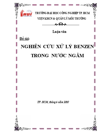 Luận văn Nghiên cứu xử lý benzen trong nước ngầm