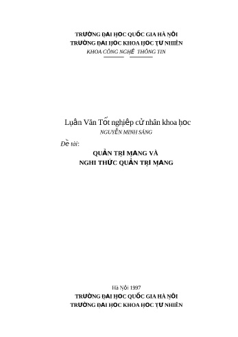 Luận văn Quản trị mạng và nghi thức quản trị mạng