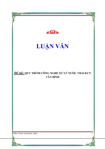 Luận văn Quy trình công nghệ xử lý nước thải khu công nghiệp Tân Bình