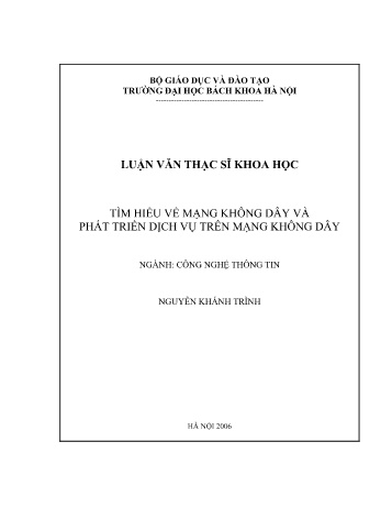 Luận văn Tìm hiểu về mạng không dây và phát triển dịch vụ trên mạng không dây