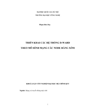 Luận văn Triển khai các hệ thống D-WARD theo mô hình mạng các node hàng xóm