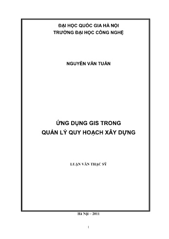 Luận văn Ứng dụng GIS trong quản lý quy hoạch xây dựng