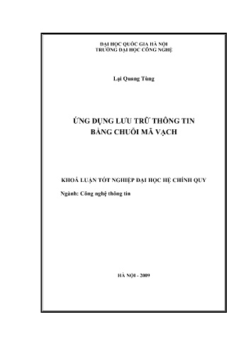 Luận văn Ứng dụng lưu trữ thông tin bằng chuỗi mã vạch