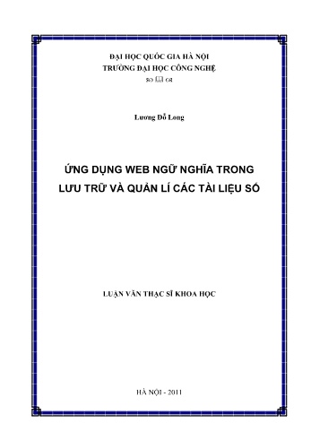 Luận văn Ứng dụng web ngữ nghĩa trong lưu trữ và quản lý các tài liệu số