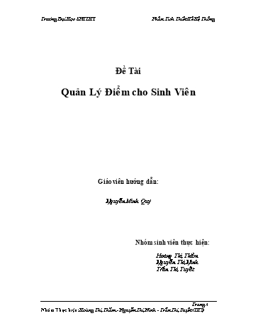 Tiểu luận Quản lý điểm cho sinh viên