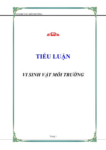 Tiểu luận Vi sinh vật môi trường